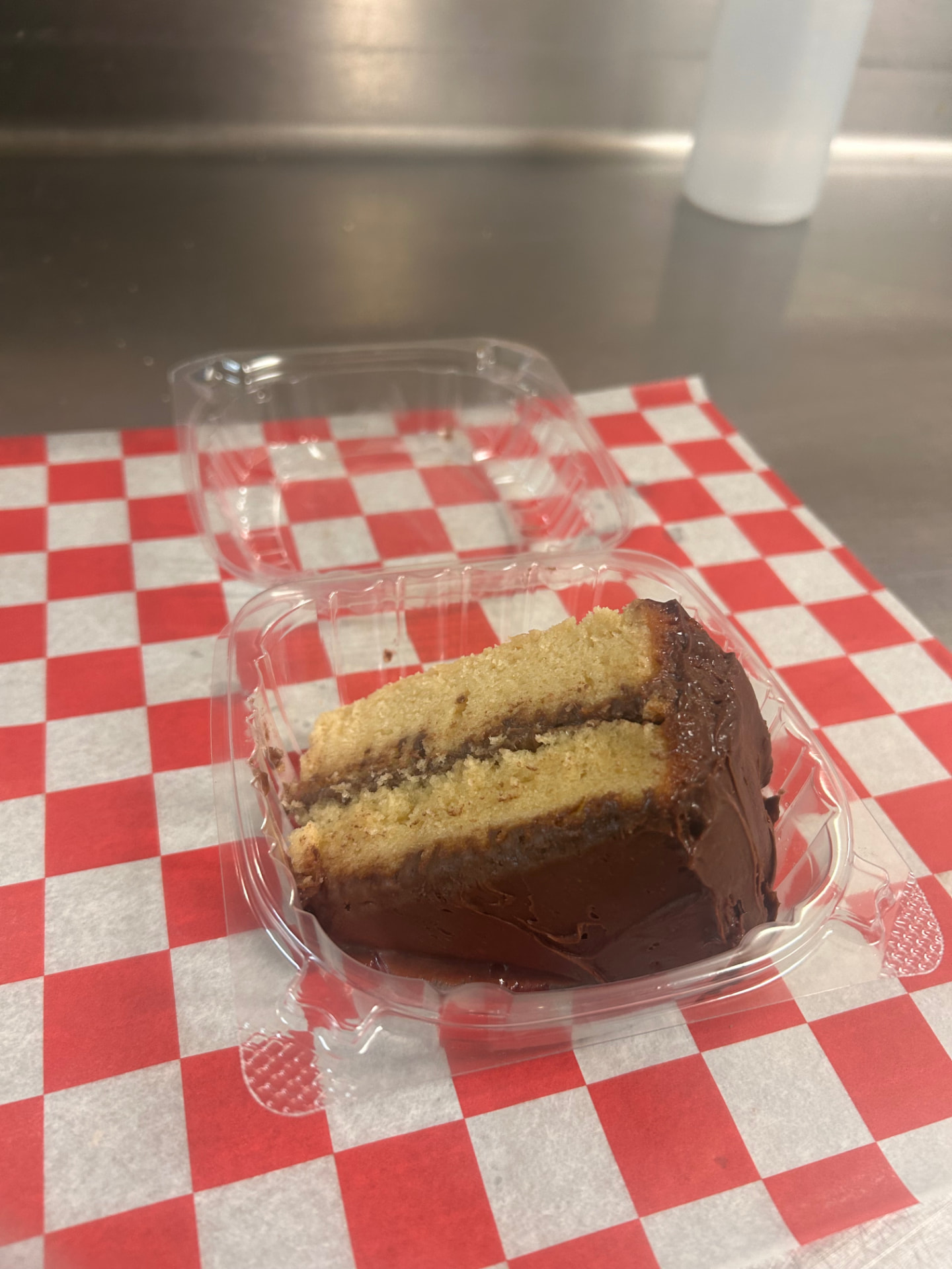 Slice of vanilla and chocolate marble cake